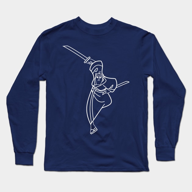 Samurai Jack (line art) Long Sleeve T-Shirt by splode